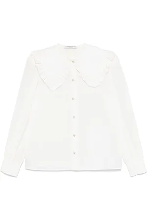 Alessandra Rich Bluse mit Bubikragen