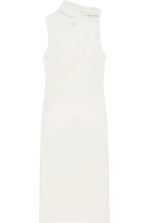 Courrèges Midikleid mit drapierten Akzenten
