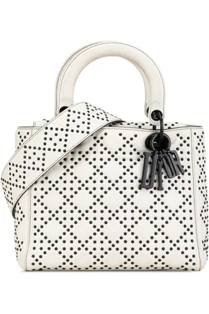 Dior 2018 mittelgroße Lady Dior Satchel-Tasche aus Kalbsleder mit Nieten
