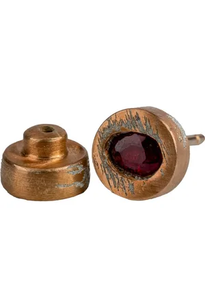 PARTS OF FOUR 18kt rotvergoldeter kleiner Sterlingsilber-Ohrstecker mit Rubin