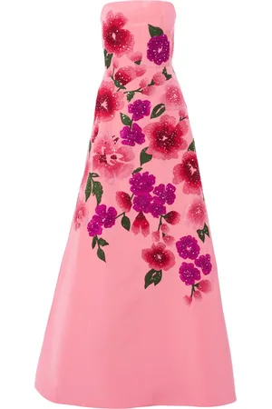 Carolina Herrera Abendkleid in A-Linie mit Blumenstickerei