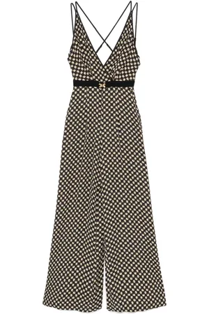 Elisabetta Franchi Georgette-Jumpsuit mit Rauten-Print
