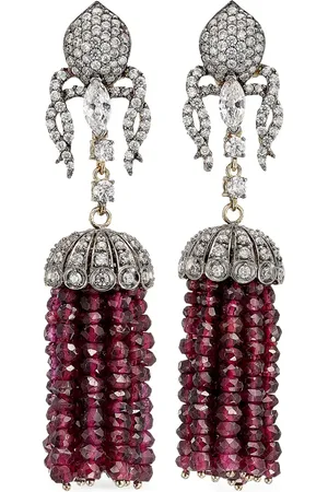 Anabela Chan 18kt Tassel Gelbgoldohrringe mit Diamanten und Rubin