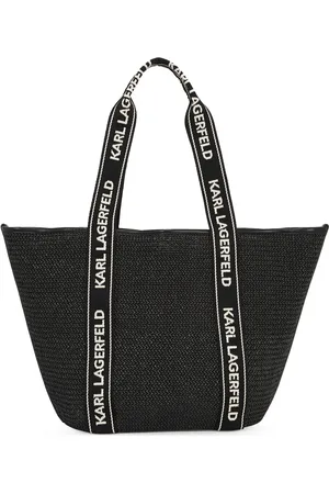 Karl Lagerfeld Signature Strandtasche aus Raffiabast