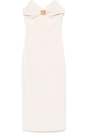 Elisabetta Franchi Krepp-Midikleid mit Makro-Schleife