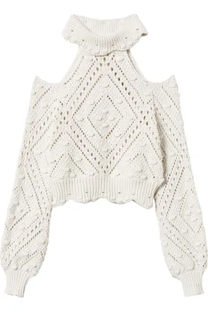 Twin-Set Cropped-Pullover mit Lochstrick