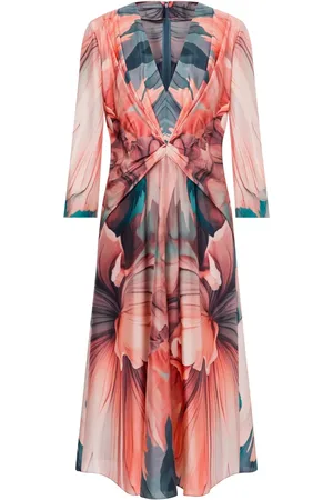 Alberta Ferretti Seidenkleid mit Blumen-Print