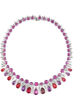Anabela Chan 18kt Pomegranate Tutti Frutti Weißgoldhalskette