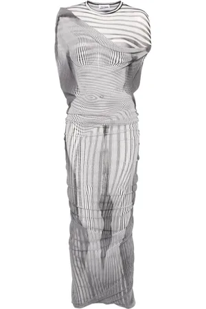 Jean Paul Gaultier Gestreiftes Maxikleid