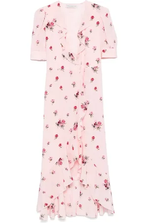 Alessandra Rich Midikleid mit Blumenmuster