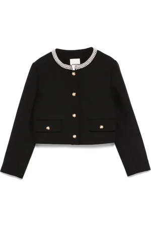 Sandro Cropped-Jacke mit Rundhalsausschnitt