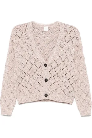 ELEVENTY Cardigan mit Lochstrickmuster