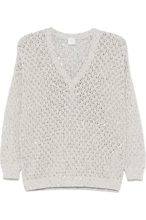 ELEVENTY Pullover mit Lochstrickmuster
