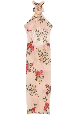 MAGDA BUTRYM Midikleid mit Rosen-Print