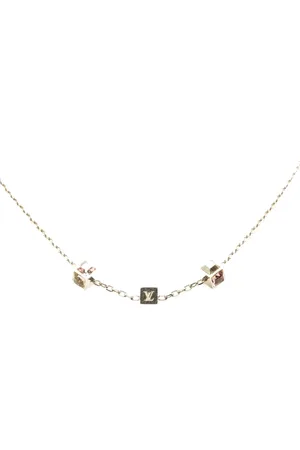 LOUIS VUITTON 2013 versilberte Crystal Gamble Halskette