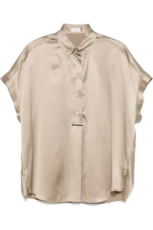 Brunello Cucinelli Klassische Satinbluse