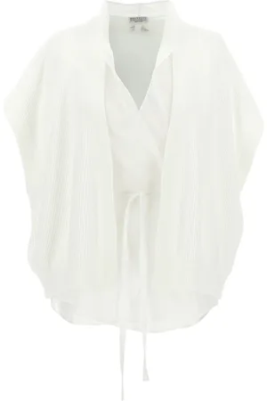 Brunello Cucinelli Wickelbluse im Layering-Look