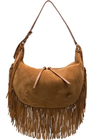 Bash XL Franges Schultertasche aus Wildleder