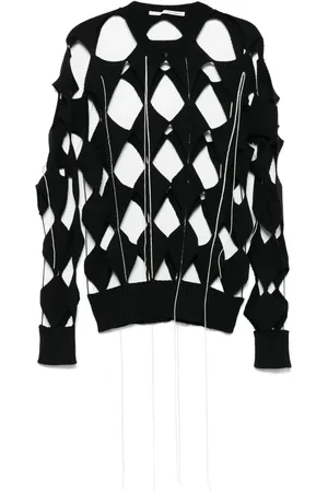ISABEL BENENATO Pullover mit Lochstrickmuster