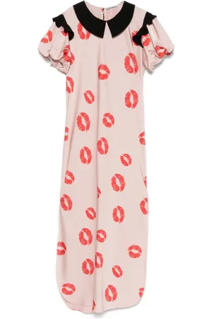 Parlor Midikleid mit Kuss-Print