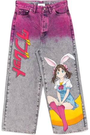 DOUBLET Jeans mit Anime-Print
