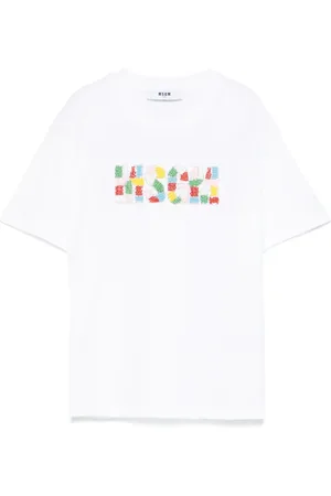 Msgm T-Shirt mit Perlen-Logo