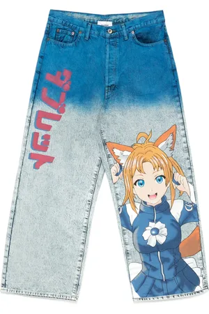 DOUBLET Jeans mit Anime-Print