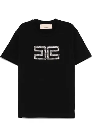 Elisabetta Franchi T-Shirt mit Kristall-Logo