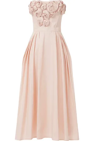Elisabetta Franchi Gabardine-Midikleid mit Rosenapplikation