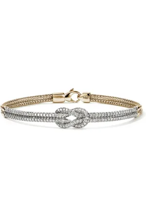 John Hardy 14kt Love Knot Gelbgoldarmband mit Diamanten