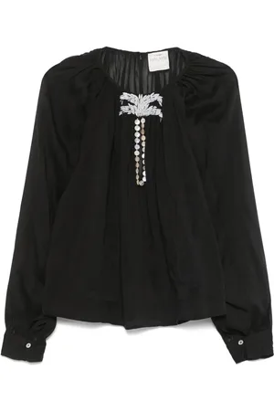 FORTE FORTE Bluse mit Perlenverzierung
