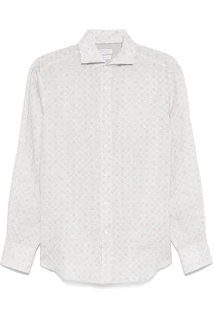 Brunello Cucinelli Geometrisch gemustertes Hemd