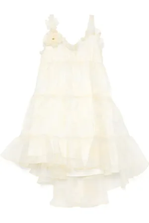Elisabetta Franchi Organza-Kleid mit Blumenapplikation