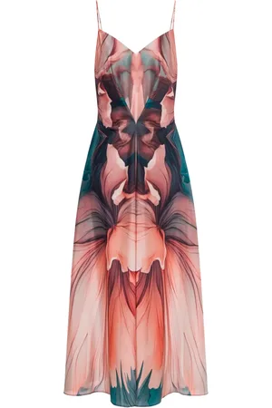 Alberta Ferretti Midikleid mit Blumen-Print