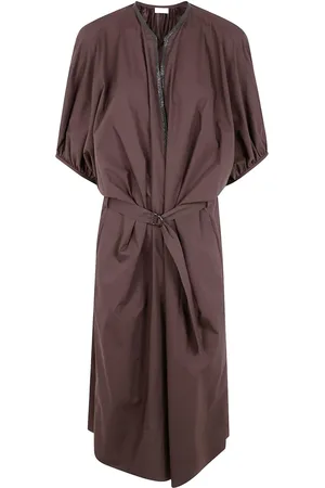 Brunello Cucinelli Midikleid mit Kristallen