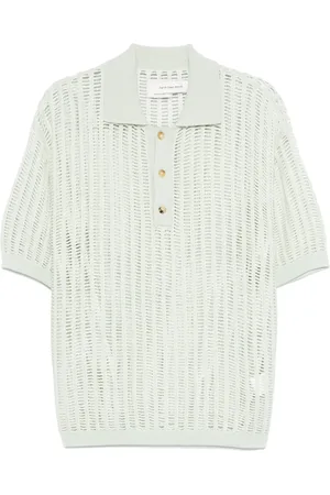 Feng Chen Wang Poloshirt mit Lochstrickmuster