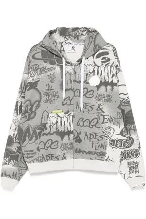 A Bathing Ape Kapuzenjacke mit Graffiti-Print