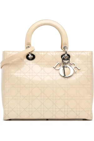 Dior 2004 große Cannage Lady Dior Satchel-Tasche aus Lackleder