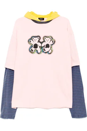 We11 Done Hoodie im Layering-Look mit Teddy