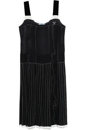Prada 2000s gestreiftes MIdikleid