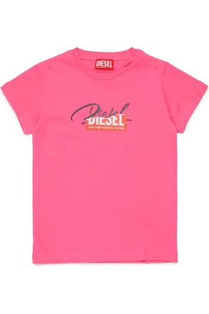 Diesel T-Shirt mit Logo-Print in Distressed-Optik
