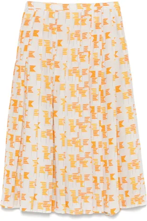 Hermès 1970s Midirock mit Print-Mix
