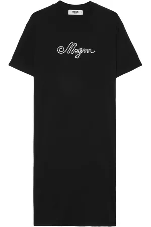 Msgm Kleid mit Logo-Stickerei