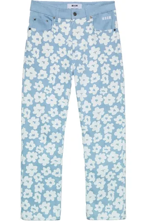 Msgm Gerade Hose mit Blumen-Print