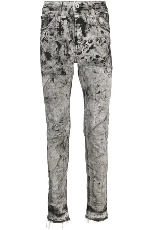 Purple Brand Skinny-Jeans mit Farbklecks-Print