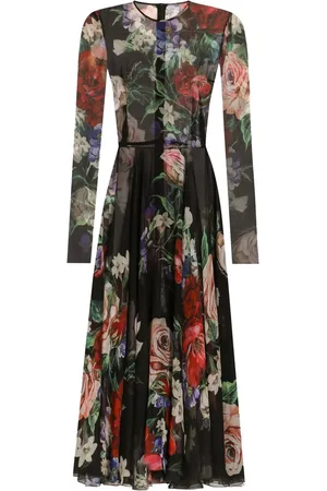 Dolce & Gabbana Midikleid mit Blumen-Print
