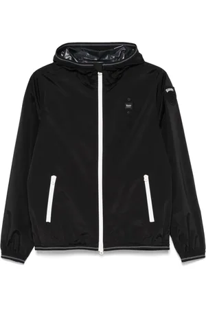 Blauer Jacke mit Logo-Patch