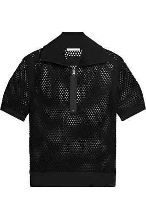 Helmut Lang Poloshirt mit Lochstrickmuster