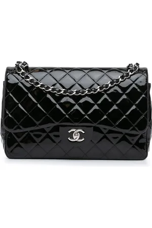CHANEL 2013-2014 jumbo Classic Double Flap Schultertasche aus Lackleder
