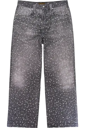 BIRTH OF ROYAL CHILD "Black" Straight-Leg-Jeans mit Strass